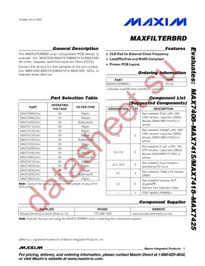 MAXFILTERBRD+ datasheet  